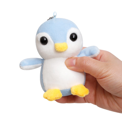 Image of Anboor 2pcs Small Stuffed Animals 4.3 Inch Penguin Plush Animal Toy with keychain Award Goodie Bag Fillers Animal Themed Party Favors Kindergarten Classroom Presents for Students (blue, pink)