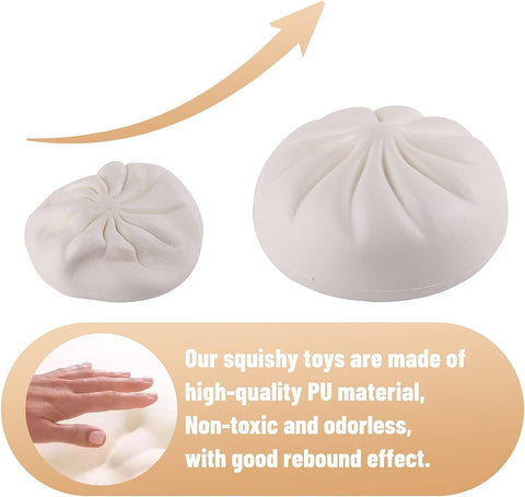 Image of Anboor 5.5 Inches Jumbo Slow Rising Kawaii Sweet Scented Steamed Creamy Custard Bun Squishies,White 1 Pcs