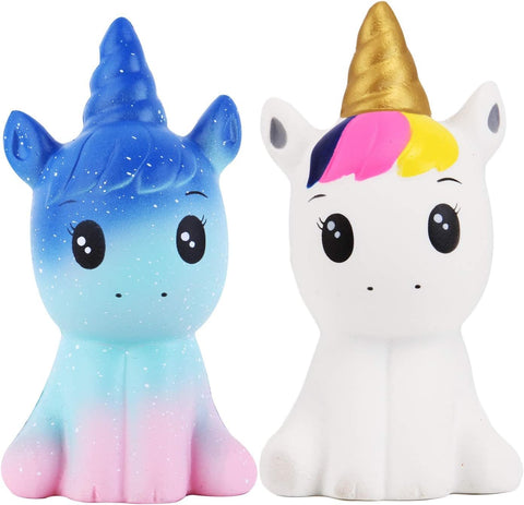 Image of Anboor 4.9 Inches Squishies Unicorn Galaxy Kawaii Soft Slow Rising Scented Animal Squishies Stress Relief Kids Toys (Galaxy + White)