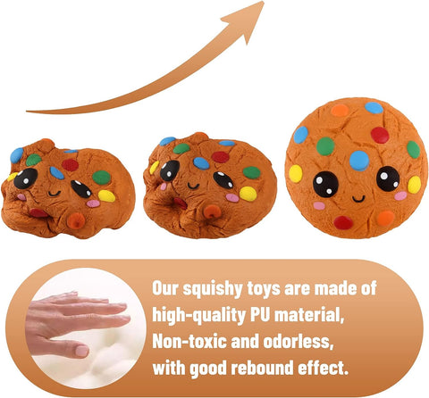 Image of Anboor Squishies Pizza,Cookies,Chocolate Cake and French Fries Kawaii Scented Soft Slow Rising Simulation Simulation Food Squishies Stress Relief Kids Toy Gift Collection Decorative Props,4 Pcs