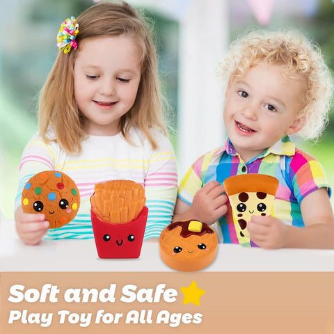 Image of Anboor Squishies Pizza,Cookies,Chocolate Cake and French Fries Kawaii Scented Soft Slow Rising Simulation Simulation Food Squishies Stress Relief Kids Toy Gift Collection Decorative Props,4 Pcs