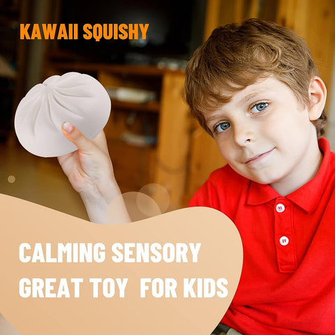 Image of Anboor 5.5 Inches Jumbo Slow Rising Kawaii Sweet Scented Steamed Creamy Custard Bun Squishies,White 1 Pcs