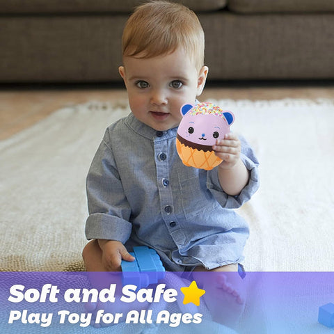 Image of Anboor 5.5" Squishies Jumbo Panda Egg Creamy Candy Ice Cream Slow Rising Scented Kawaii Squishies Animal Toy for Collection Stress Relief Kid's Toys (Purple)