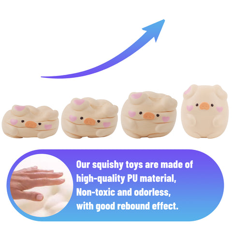 Image of Anboor 4.3" Squishies Toy Shy Pig Kawaii Soft Squishies Animals Toy Slow Rised Squeeze Piggy Squish Stress Relief for Kid Adult Toys
