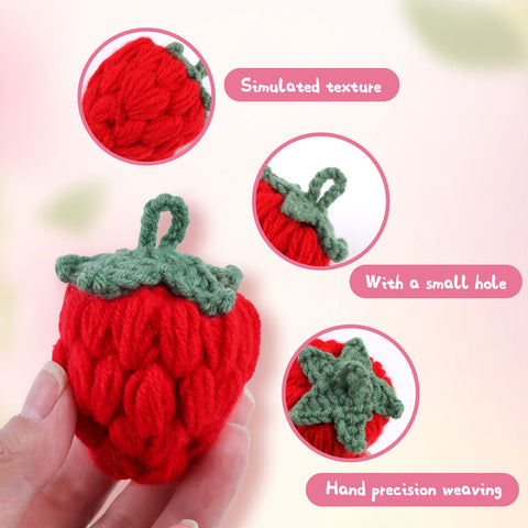 Image of Anboor 7 PCS Cute Crochet Fruits,3 Inch Crochet Things Soft Knitting Toy for Fruit Party Decoration Crochet Charm Knitted Toy