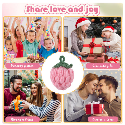 Image of Anboor 7 PCS Cute Crochet Fruits,3 Inch Crochet Things Soft Knitting Toy for Fruit Party Decoration Crochet Charm Knitted Toy