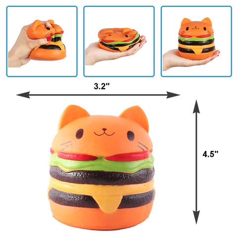 Image of Anboor 4.5" Squishies Jumbo Slow Rising Kawaii Squishies Cat Hamburger Bread Toy for Collection Gift