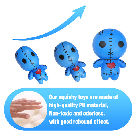 Image of Anboor 4.7 Inches Voodoo Dolls Squishies Ghost Doll Halloween Kawaii Soft Slow Rising Scented Squishies Stress Relief Kids Toys