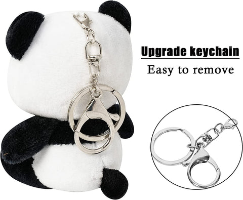 Image of Anboor Small Stuffed Animals 4 Inch Panda Plush Animal Toy with Keychain Award Goodie Bag Fillers Animal Themed Party Favors Kindergarten Classroom Gifts for Students - Anboor