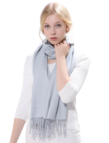 Image of Cashmere Feel Blanket Scarf Super Soft Shawl Gray - Anboor
