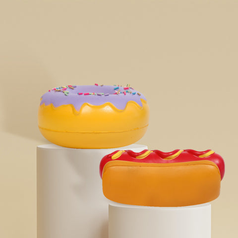 Image of Anboor 4 Pcs Squishies Hot Dog Cake Bread Donut Kawaii Scented Soft Slow Rising Squeeze Stress Relief Kids Toy Xmas Gift