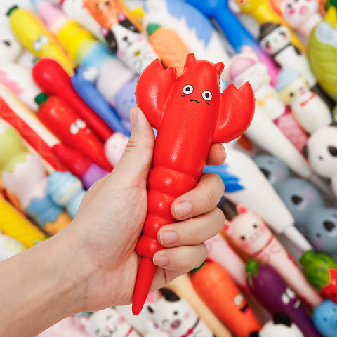 Image of Anboor Squishy Set Toy,5pcs Random Squishies Grip Pens Relief Classroom Stressm,Squeeze Topper Pen Holder for Student Kid Teen Gift