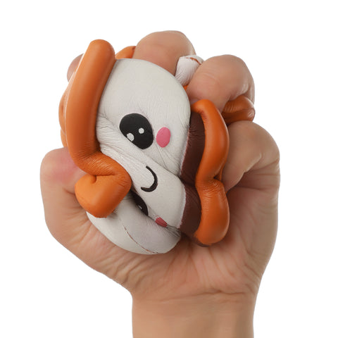 Image of Slow Rising Squishy 4 Pcs Emoji Smore Waffle Cake Pizza Coffee Cup - Anboor