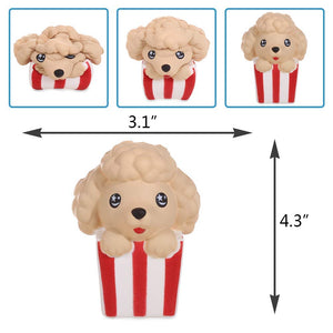 Anboor 4.3 Inches Squishies Dog Popcorn Kawaii Slow Rising Scented Squishies Stress Relief Kid Toys Decorative Props