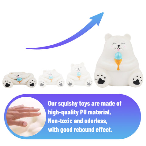 Image of Anboor Jumbo Squishy Bear Animal Toys Cute Squishies White Bear Slow Rise Squeeze Animal Toy Sets Relief Stress for Kids Adult Valentines Day Gifts Idea - Anboor