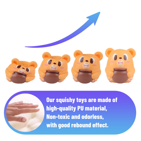 Image of Anboor 5.9" Squishies Jumbo Bear Hug honeypot Slow Rising Scented Kawaii Squishies Animal Toy for Collection Stress Relief Kid's Toys (Light Brown)