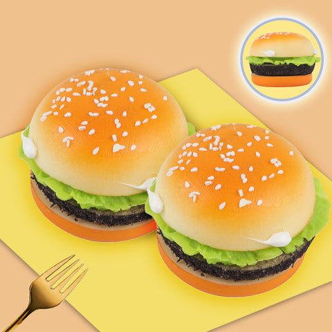Image of Anboor 2 Pack Squishies Hamburger Slow Rising Squishies Toy for Kids Soft Sweet Scented Stress Relief Realistic Food Cute Squeeze Squish Toy