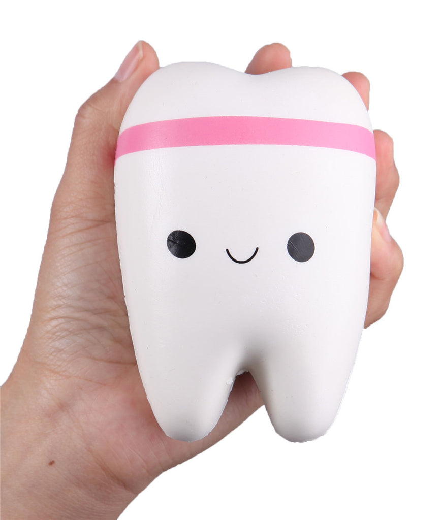Anboor 4.4 Squishies Jumbo Slow Rising Kawaii Teeth Scented Tooth Toy for Play 1 Pcs Color Random