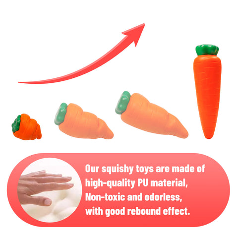Image of Anboor Squishies Huge Carrot Squeeze Toys Jumbo Slow Rising Simulation Food Fruit Toys Kawaii Soft Scented Giant Squishies Stress Relief Kid Toys Gift Collection