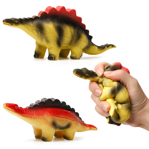 Image of Anboor 2pcs Squishies Jumbo Slow Rising Dinosaur Kawaii Soft Stegosaurus Squeeze Stress Relief Scented Kids Toy Xmas Gift