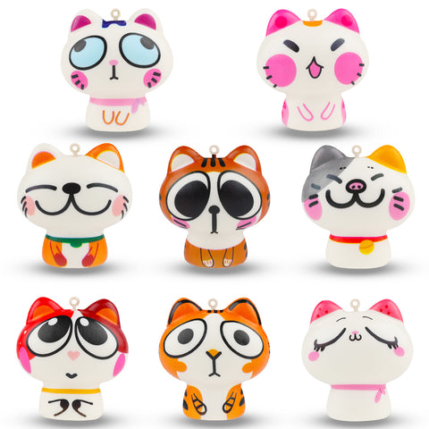 Image of Anboor 8Pcs Squishy Toys, Fidget Toy Pack Cat Slow Rising Squishies Keychain for Backpack Mini Kawaii Animals Squeeze Toys for Boys Girls Classroom Prizes and Party Favors Easter Gift