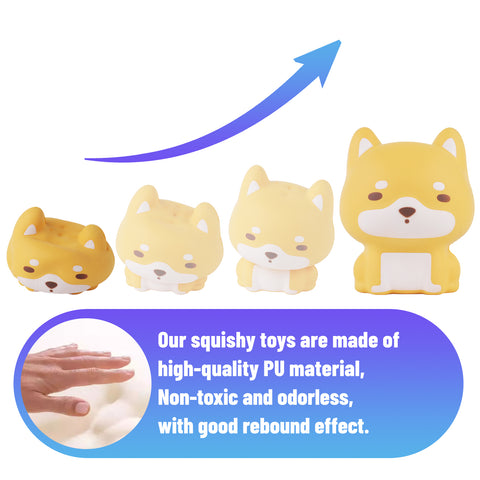 Anboor 4.2" Squishies Toy Dog Kawaii Soft Squishy Animals Toy Slow Rised Squeeze Puppy Dog Squish Stress Relief for Kid Adult Toys