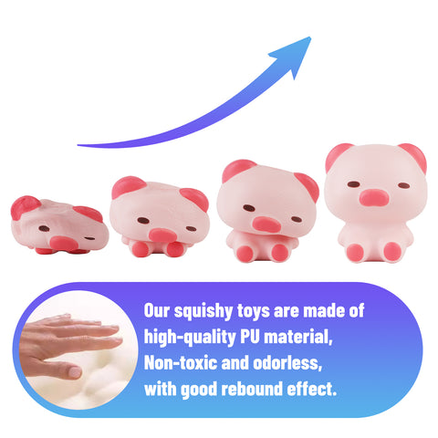Image of [Newest] Anboor 3.9" Squishies Toy Pig Kawaii Soft Squishy Animals Toy Slow Rised Squeeze Piggy Squish Stress Relief for Kid Adult Toys