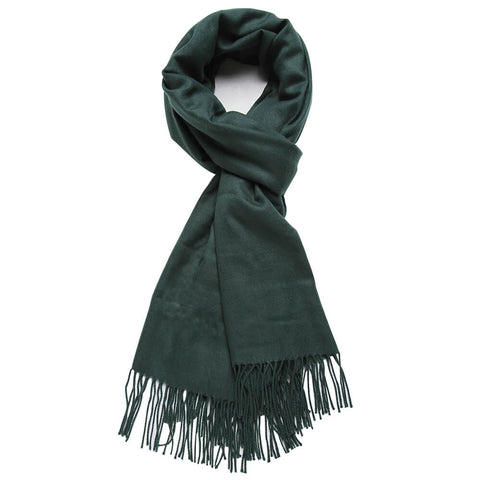 Image of Cashmere Feel Blanket Scarf Super Soft Shawl Blackish Green - Anboor