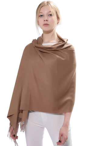Cashmere Feel Blanket Scarf Super Soft Shawl Camel - Anboor
