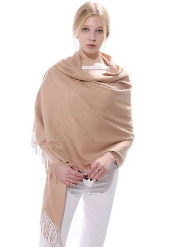 Image of Cashmere Feel Blanket Scarf Super Soft Shawl Khaki - Anboor