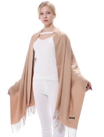 Image of Cashmere Feel Blanket Scarf Super Soft Shawl Khaki - Anboor