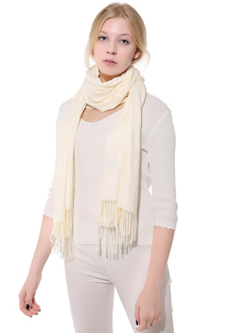 Image of Cashmere Feel Blanket Scarf Super Soft Shawl White - Anboor