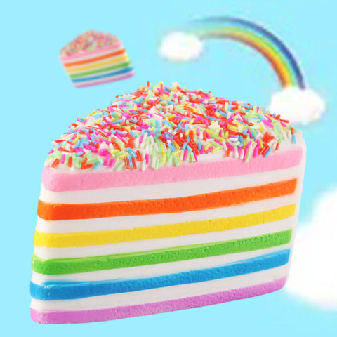 Image of Anboor 5.8 Inches Squishies Cake Rainbow Jumbo Slow Rising Kawaii Scented Cheese Squishies Xmas New Year Gift