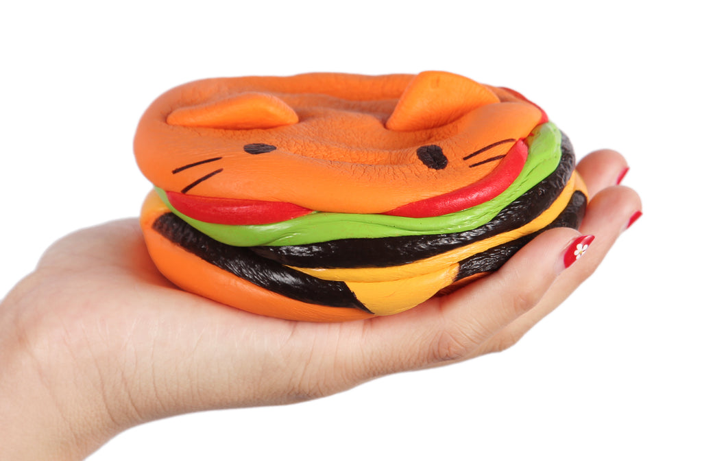 Anboor 4.5" Squishies Jumbo Slow Rising Kawaii Squishies Cat Hamburger Bread Toy for Collection Gift