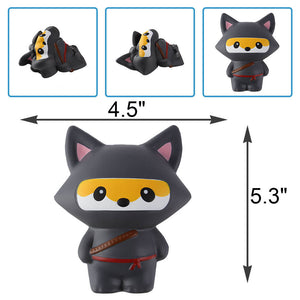 Anboor 5.3 Inches Squishies Ninja Jumbo Fox Slow Rising Squishies Kawaii Scented Soft Animal Toys