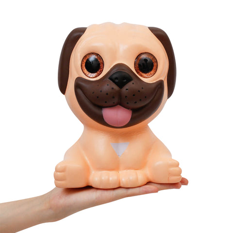 Image of Anboor 7.9 Inches Dog Squishies Jumbo Kawaii Soft Slow Rising Scented Animal Big Eyes Squishies Pug Stress Relief Kids Toys Decorative Props