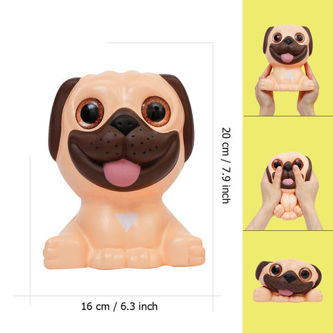 Image of Anboor 7.9 Inches Dog Squishies Jumbo Kawaii Soft Slow Rising Scented Animal Big Eyes Squishies Pug Stress Relief Kids Toys Decorative Props