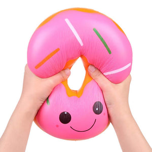 Anboor 9.8 Inches Squishies Jumbo Donut Kawaii Scented Soft Slow Rising Doughnut Squishies Stress Relief Kids Toy Gift Collection Decorative Props (B)