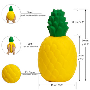 Anboor Squishies Jumbo Pineapple Slow Rising Kawaii Soft Giant Fruit Squishies Stress Relief Toy