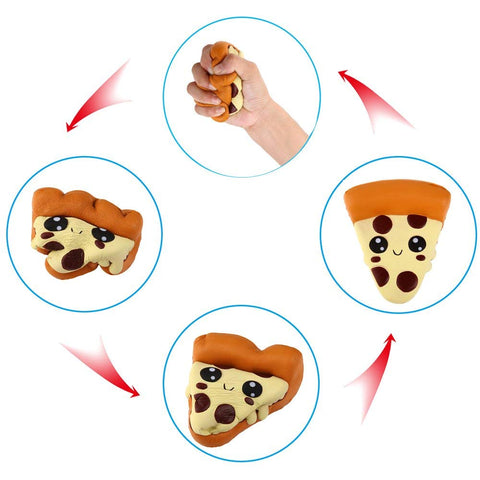 4 Jouets Anti-Stress Squishy Géants - S'more, Gaufre, Pizza, Tasse Café - Montée Lente, Parfumés - 2