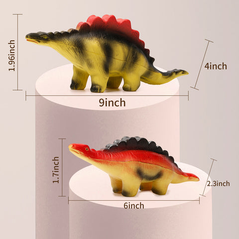 Image of Anboor 2pcs Squishies Jumbo Slow Rising Dinosaur Kawaii Soft Stegosaurus Squeeze Stress Relief Scented Kids Toy Xmas Gift