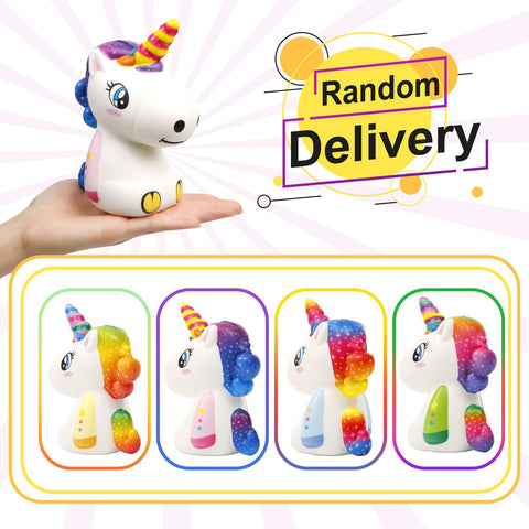 Image of Anboor Squishies Unicorn Toy Kawaii Squeeze Horse Toy Scented Soft Slow Rising Stress Relief Kids Toy Xmas Gift,1pcs Random Colors